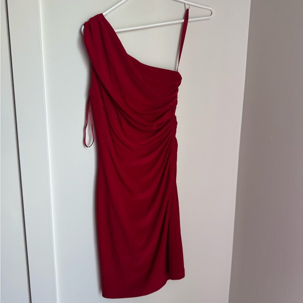 Lauren Ralph Lauren Red one shoulder holiday Dress